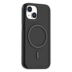 For iPhone 15 Magnetic Case Carbon Fiber Texture PC + TPU Phone Cover with Independent Button