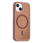 For iPhone 15 Magnetic Case Carbon Fiber Texture PC + TPU Phone Cover with Independent Button