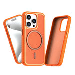 For iPhone 14 Pro Max Magnetic Case Carbon Fiber Texture PC + TPU Phone Cover with Independent Button