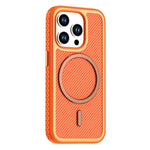 For iPhone 13 Pro Magnetic Case Carbon Fiber Texture PC + TPU Phone Cover with Independent Button