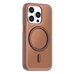 For iPhone 13 Pro Magnetic Case Carbon Fiber Texture PC + TPU Phone Cover with Independent Button