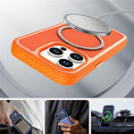 For iPhone 13 Pro Max Magnetic Case Carbon Fiber Texture PC + TPU Phone Cover with Independent Button