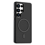 Magnetisk cover til Samsung Galaxy S24 med kolfibertekstur, PC + TPU-mobilcover med separat knap