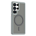 Magnetisk cover til Samsung Galaxy S24 med kolfibertekstur, PC + TPU-mobilcover med separat knap