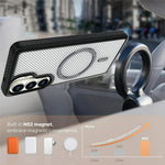 For Samsung Galaxy S26+ Magnetic Case Carbon Fiber Texture PC + TPU Phone Cover with Independent Button