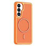 For Samsung Galaxy S26+ Magnetic Case Carbon Fiber Texture PC + TPU Phone Cover with Independent Button