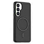 For Samsung Galaxy S26+ Magnetic Case Carbon Fiber Texture PC + TPU Phone Cover with Independent Button