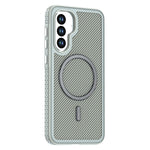 Til Samsung Galaxy A36 5G Magnetisk Etui Kulfiber Tekstur PC + TPU Telefoncover med Uafhængig Knap