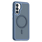 For Samsung Galaxy A56 5G Magnetic Case Carbon Fiber Texture PC + TPU Phone Cover with Independent Button