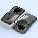 For Honor X80 Pro Max 5G Magnetic Case Aluminium Alloy PC Matte Phone Cover Pop-Up Snap Lock