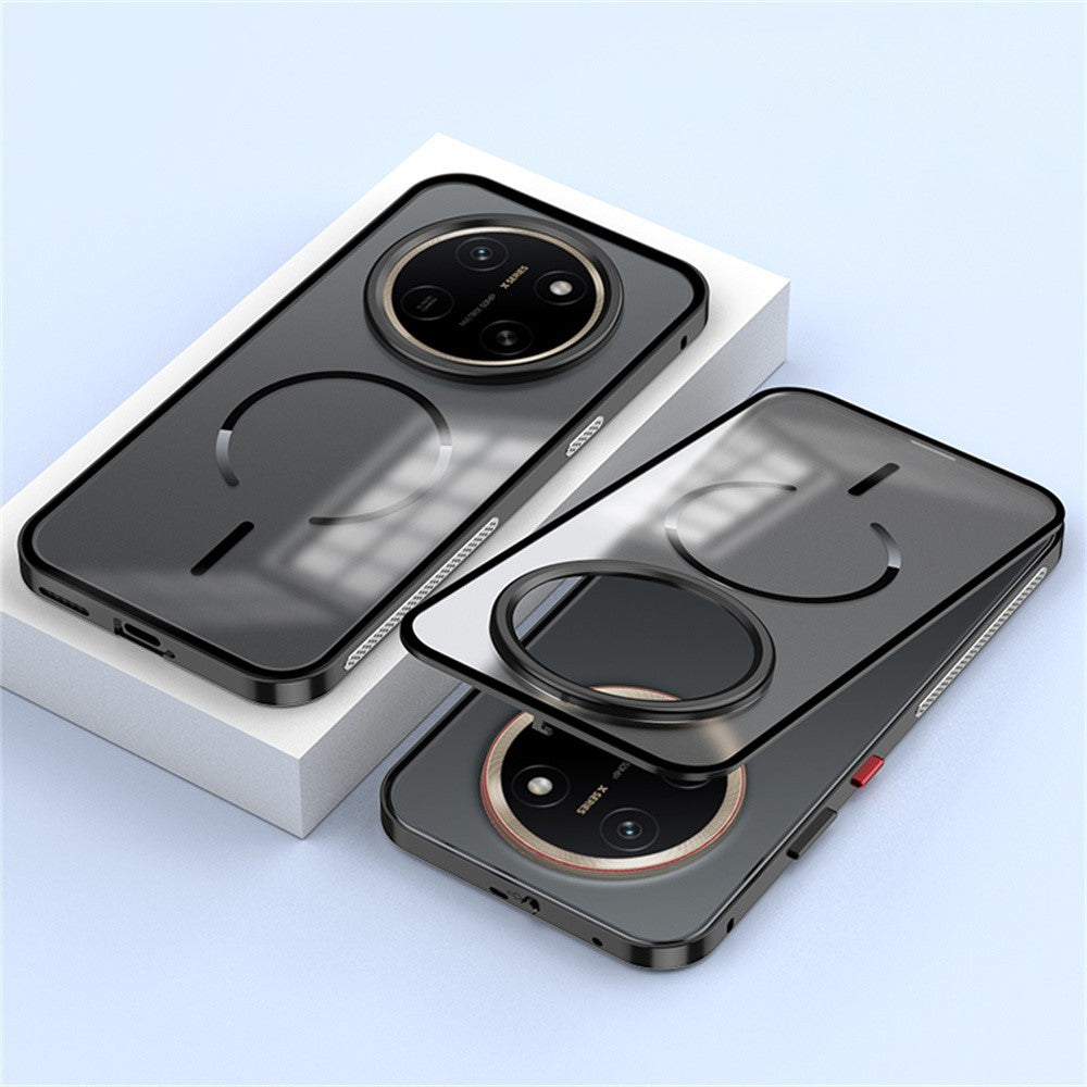 For Honor X80 Pro Max 5G Magnetic Case Aluminium Alloy PC Matte Phone Cover Pop-Up Snap Lock
