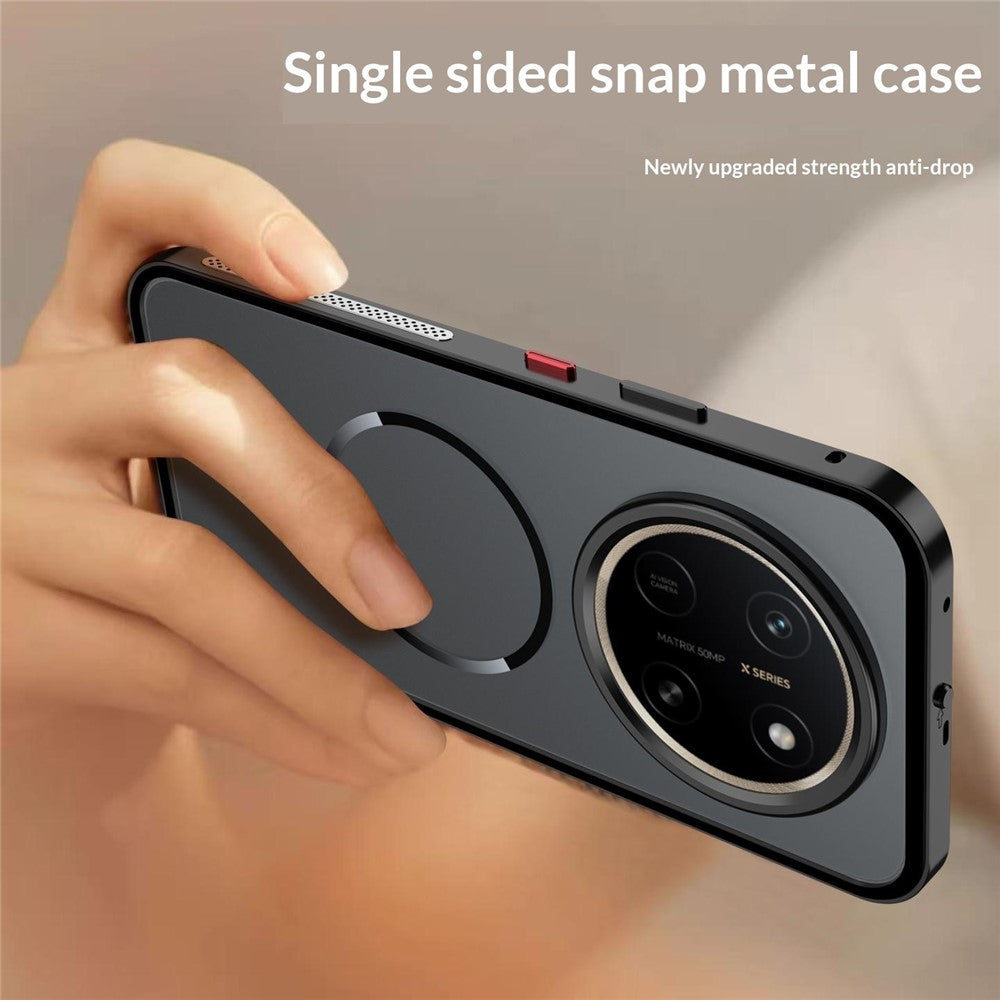 For Honor X80 Pro Max 5G Magnetic Case Aluminium Alloy PC Matte Phone Cover Pop-Up Snap Lock