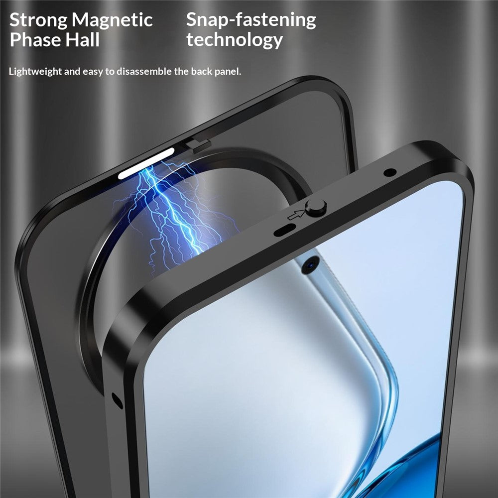 For Honor X80 Pro Max 5G Magnetic Case Aluminium Alloy PC Matte Phone Cover Pop-Up Snap Lock