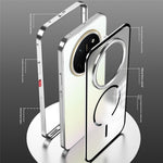 For Honor X80 Pro Max 5G Magnetic Case Aluminium Alloy PC Matte Phone Cover Pop-Up Snap Lock