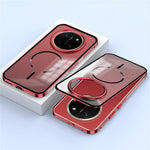 For Honor X80 Pro Max 5G Magnetic Case Aluminium Alloy PC Matte Phone Cover Pop-Up Snap Lock