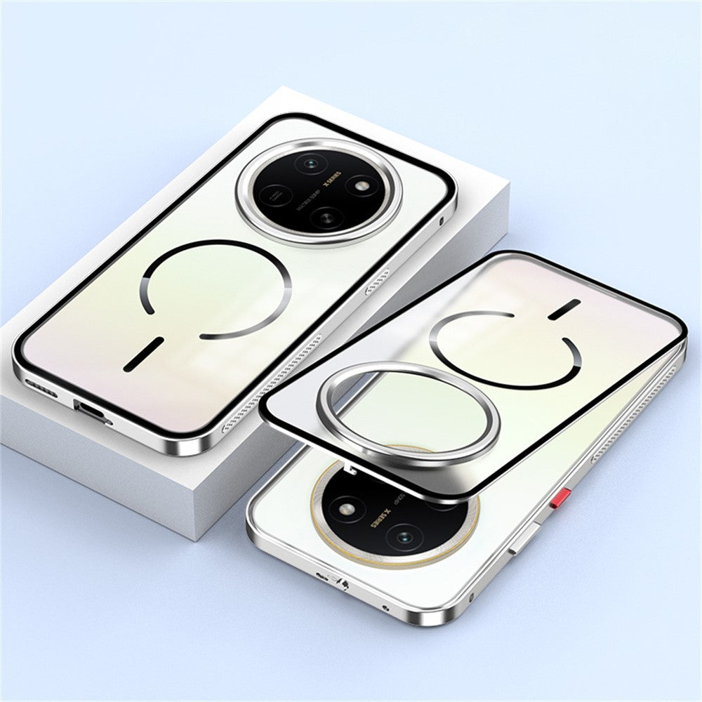 For Honor X80 Pro Max 5G Magnetic Case Aluminium Alloy PC Matte Phone Cover Pop-Up Snap Lock