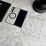 For Samsung Galaxy Z Fold7 5G Magnetic Case Matte Transparent TPU + PC Shockproof Cover