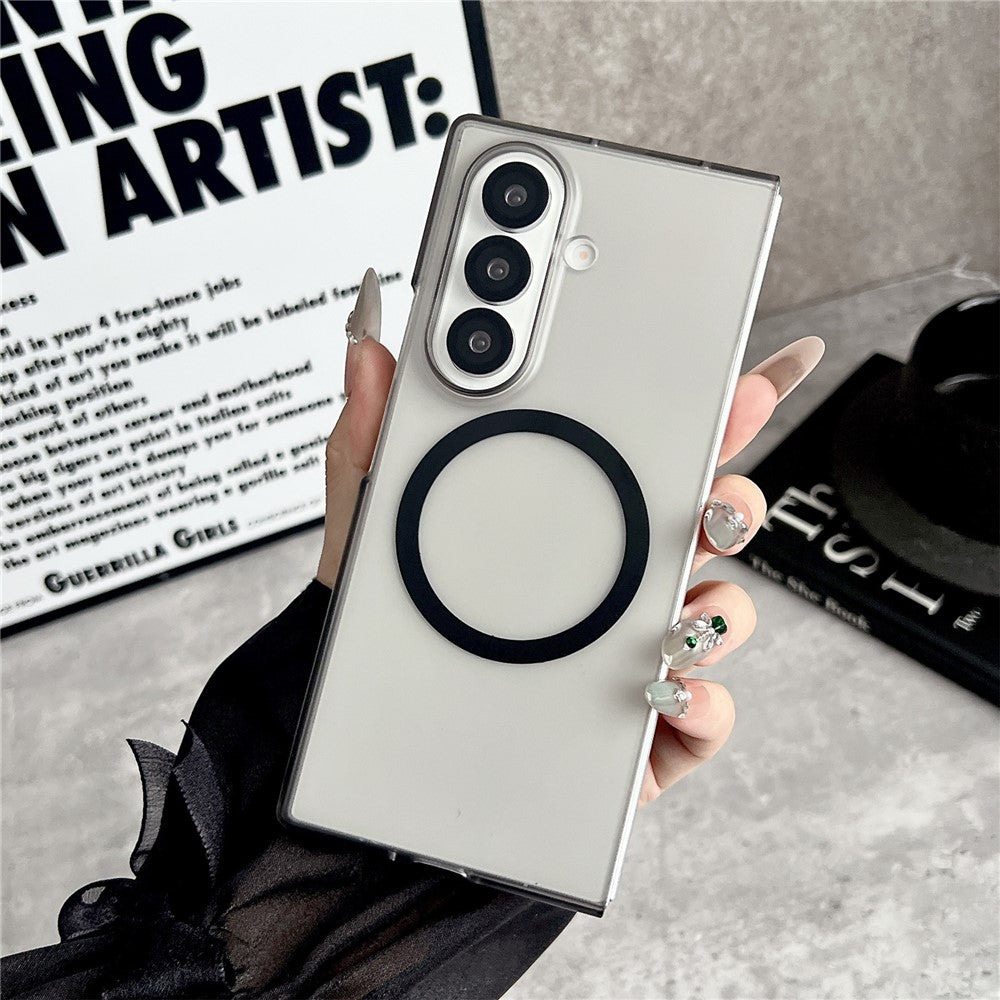 For Samsung Galaxy Z Fold7 5G Magnetic Case Matte Transparent TPU + PC Shockproof Cover