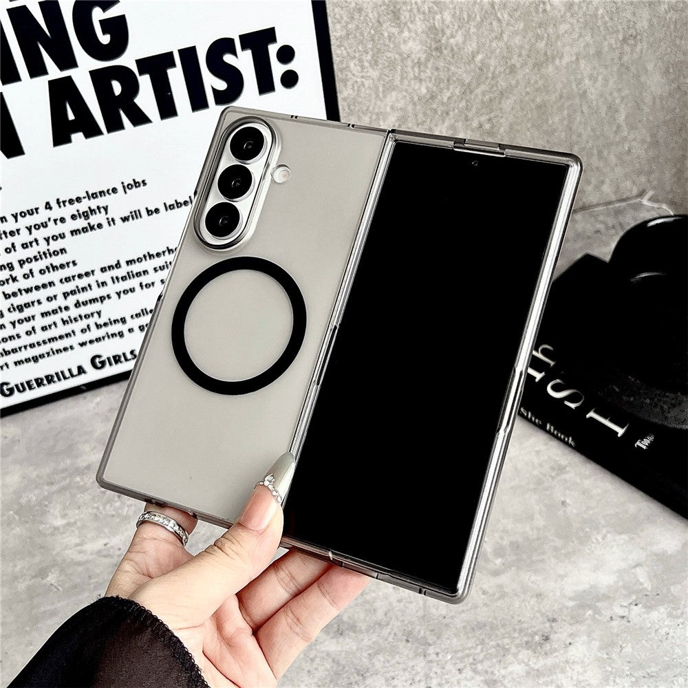 For Samsung Galaxy Z Fold7 5G Magnetic Case Matte Transparent TPU + PC Shockproof Cover