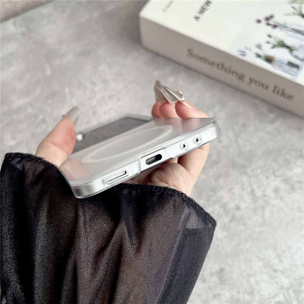For Samsung Galaxy Z Flip7 5G Magnetic Case Matte Transparent TPU + PC Shockproof Cover