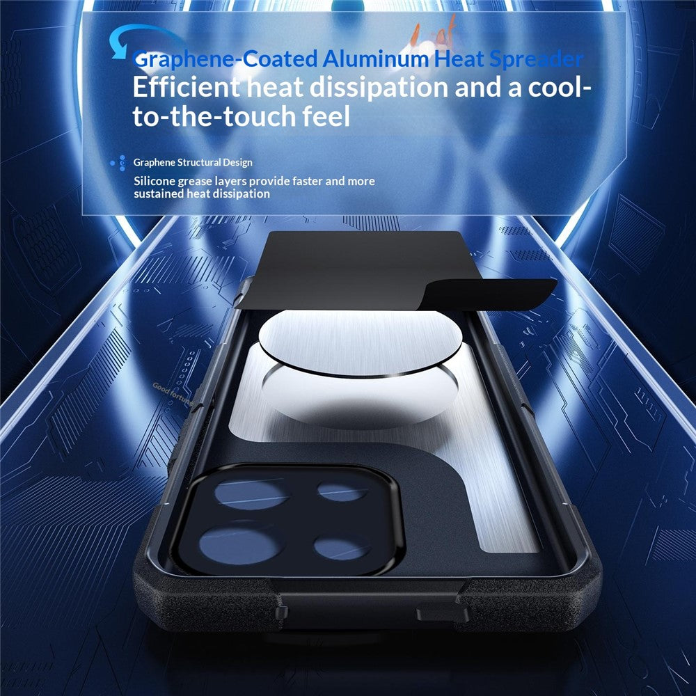 For OnePlus Turbo 6 5G Case Graphene Cooling TPU + PC Armor Shockproof Phone Cover