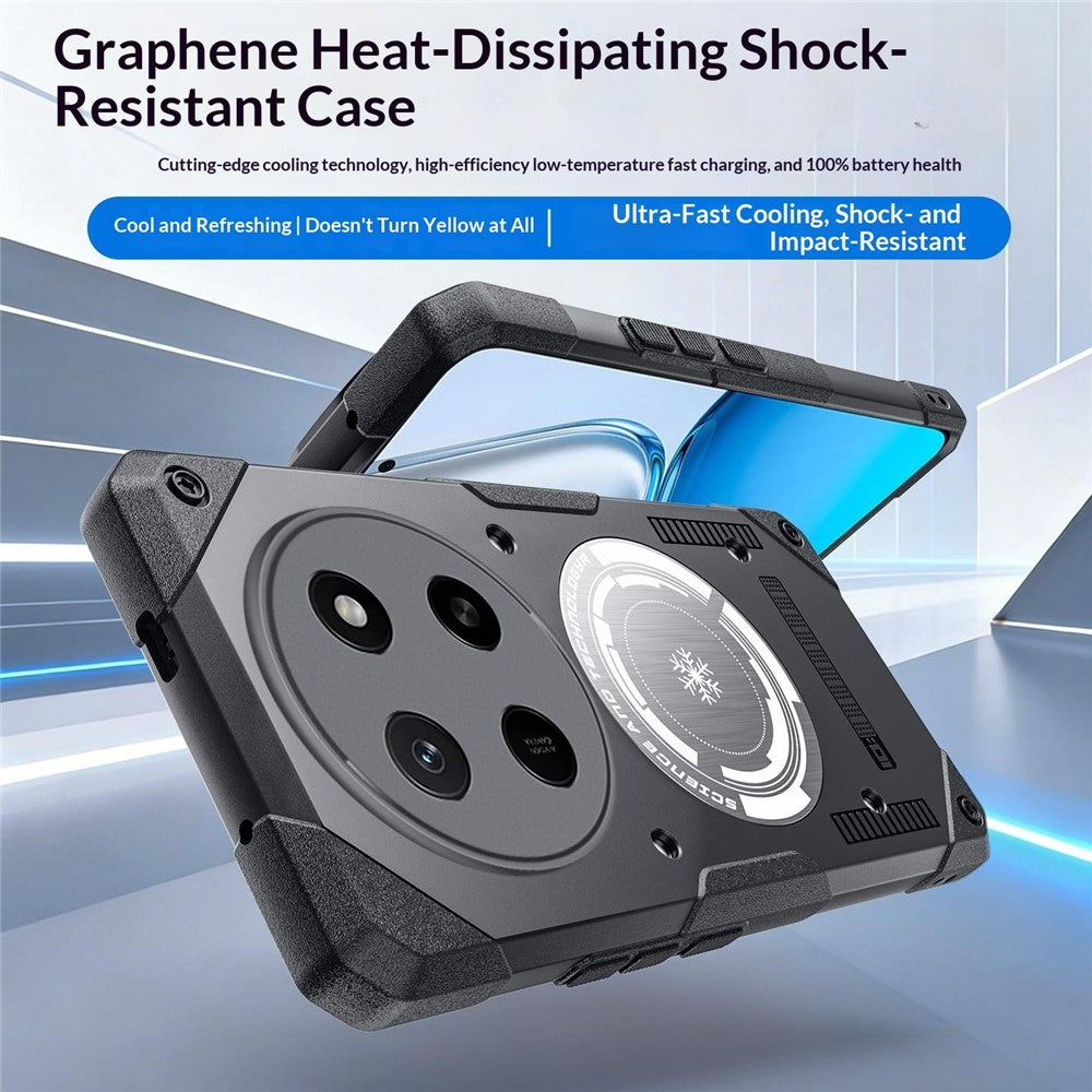 For Honor X80 Pro Max 5G Case Graphene Cooling TPU + PC Armor Shockproof Phone Cover