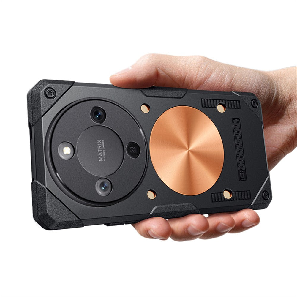For Honor X70 Pro Max 5G Case Copper Heat Dissipation TPU + Metal Cooling Phone Cover Support Magnetic Car Mount