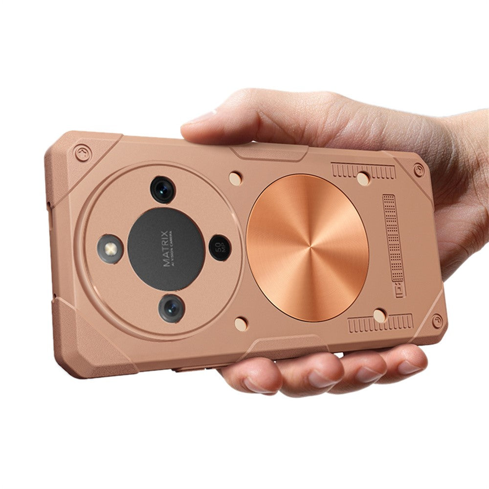 For Honor X70 Pro Max 5G Case Copper Heat Dissipation TPU + Metal Cooling Phone Cover Support Magnetic Car Mount