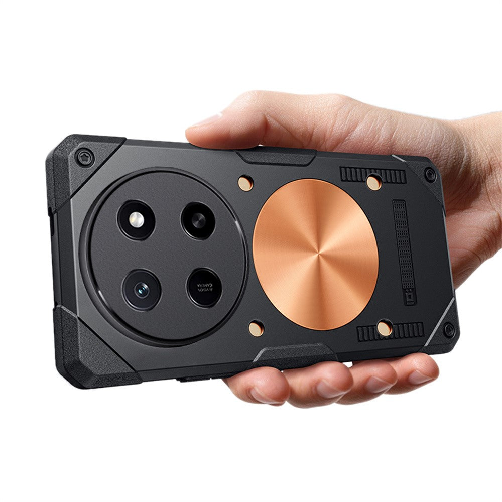 For Honor X80 Pro Max 5G Case Copper Heat Dissipation TPU + Metal Cooling Phone Cover Support Magnetic Car Mount