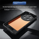 For Honor X80 Pro Max 5G Case Copper Heat Dissipation TPU + Metal Cooling Phone Cover Support Magnetic Car Mount