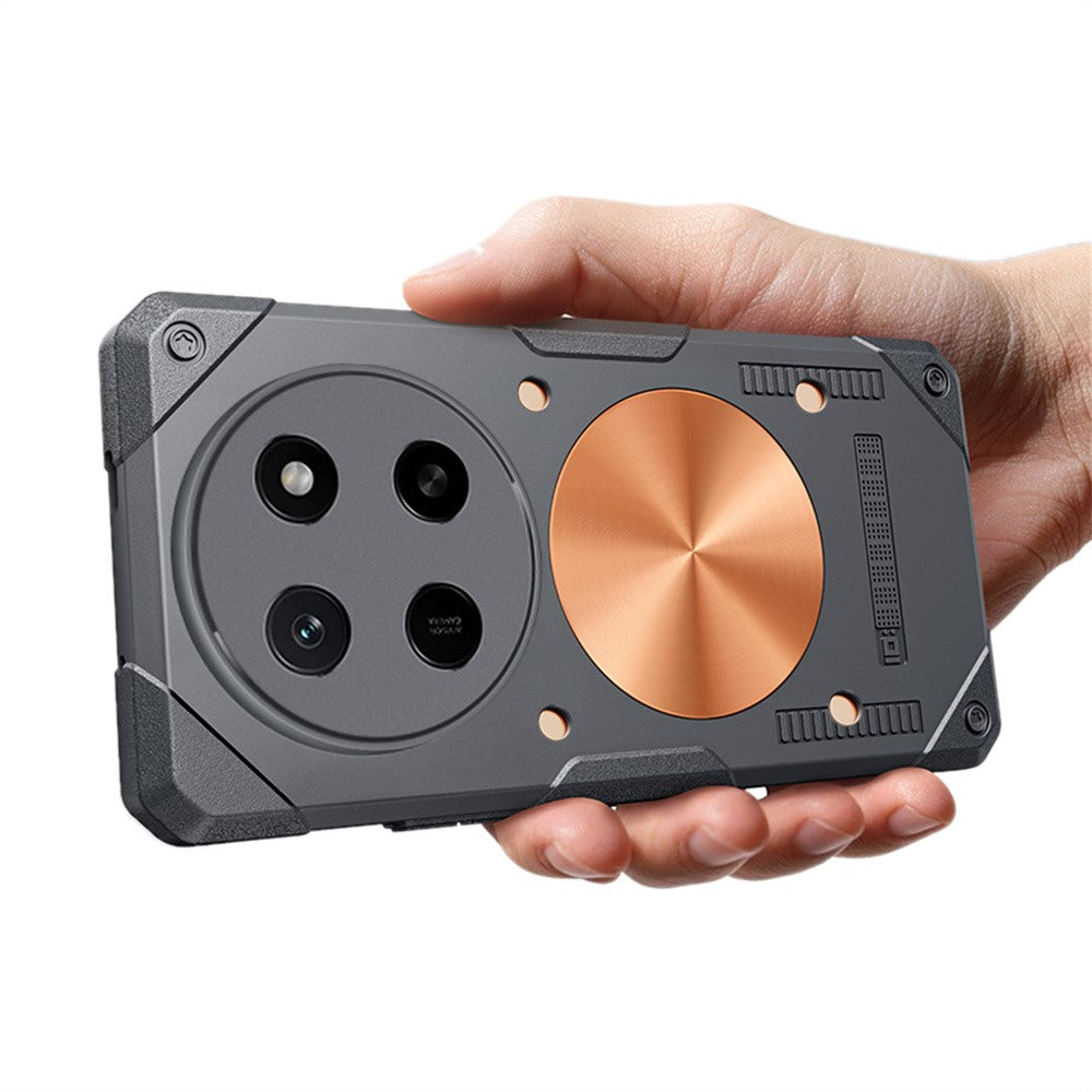 For Honor X80 Pro Max 5G Case Copper Heat Dissipation TPU + Metal Cooling Phone Cover Support Magnetic Car Mount