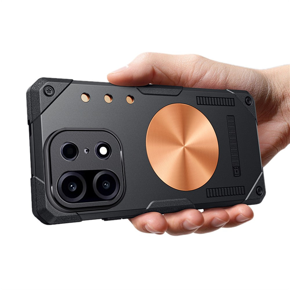 OnePlus Turbo 6X Pro 5G-cover i kobber med varmeafledende TPU + metal, understøtter magnetisk bilholder