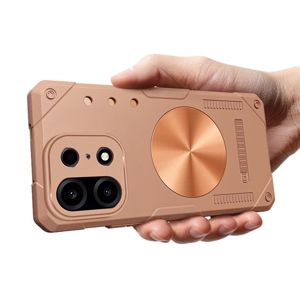 OnePlus Turbo 6X Pro 5G-cover i kobber med varmeafledende TPU + metal, understøtter magnetisk bilholder