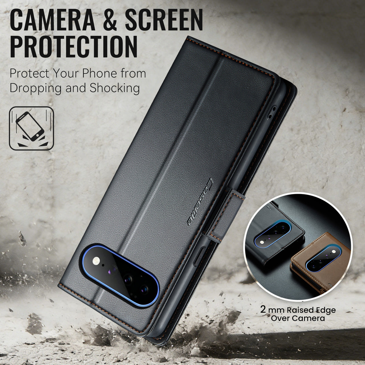 CASEME 023 Google Pixel 11 Pro XL Plånboksfodral RFID - Svart