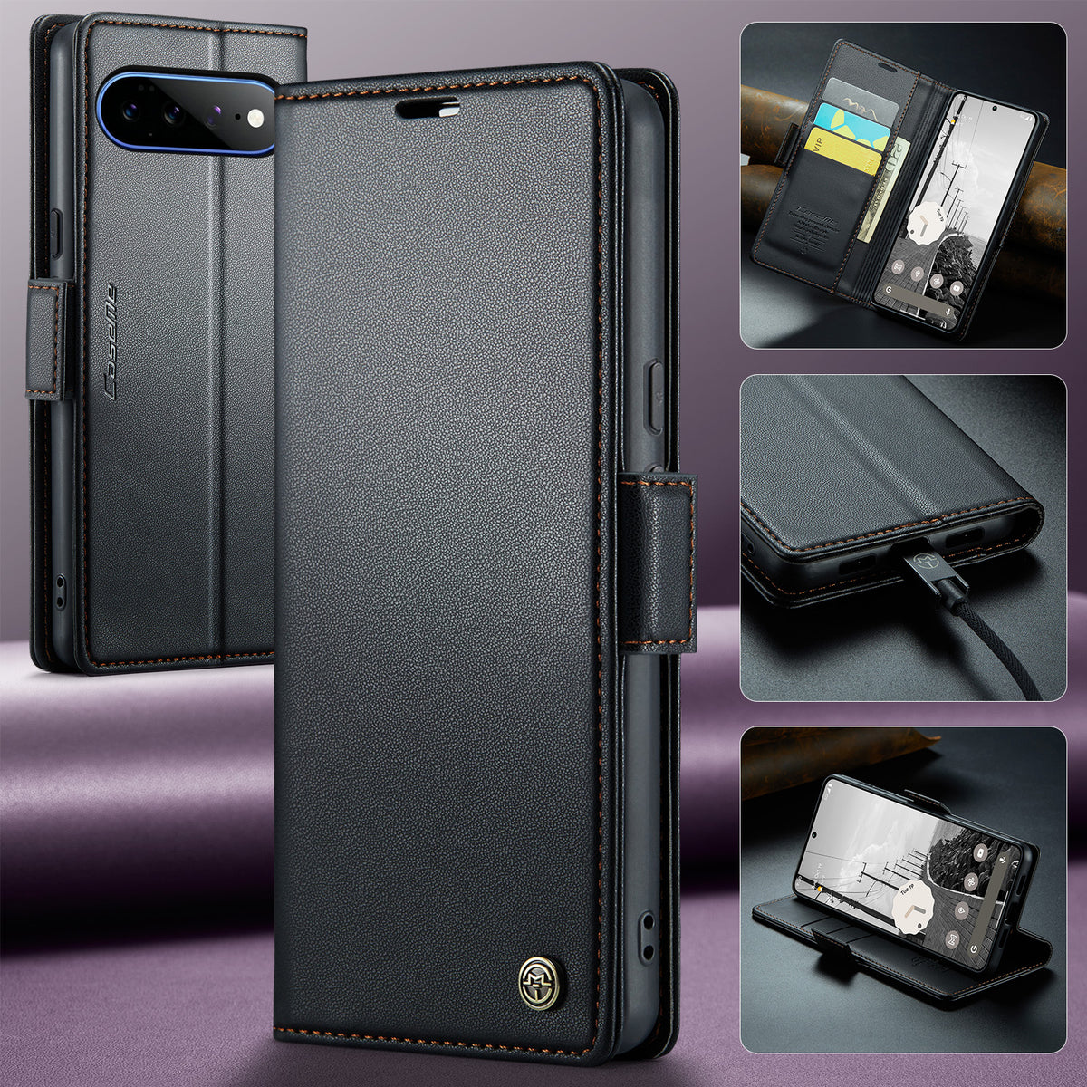 CASEME 023 Google Pixel 11 Pro XL Plånboksfodral RFID - Svart