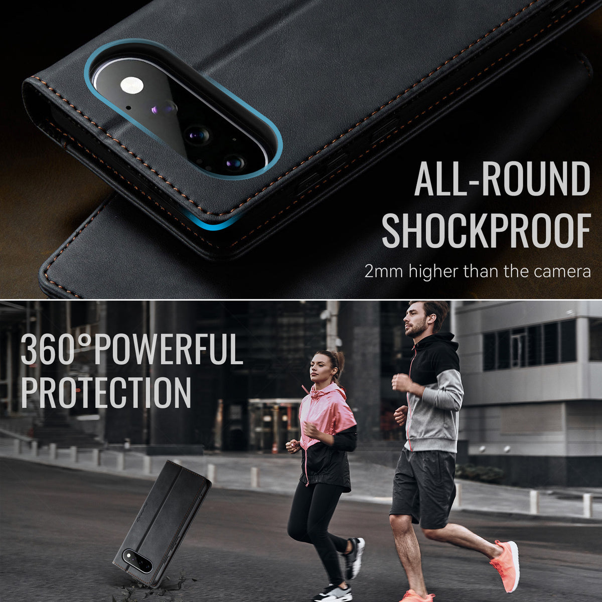 CASEME for Google Pixel 11 Pro / Google Pixel 11 033 Series Case RFID Blocking Wallet Stand Calf Texture Leather Phone Cover