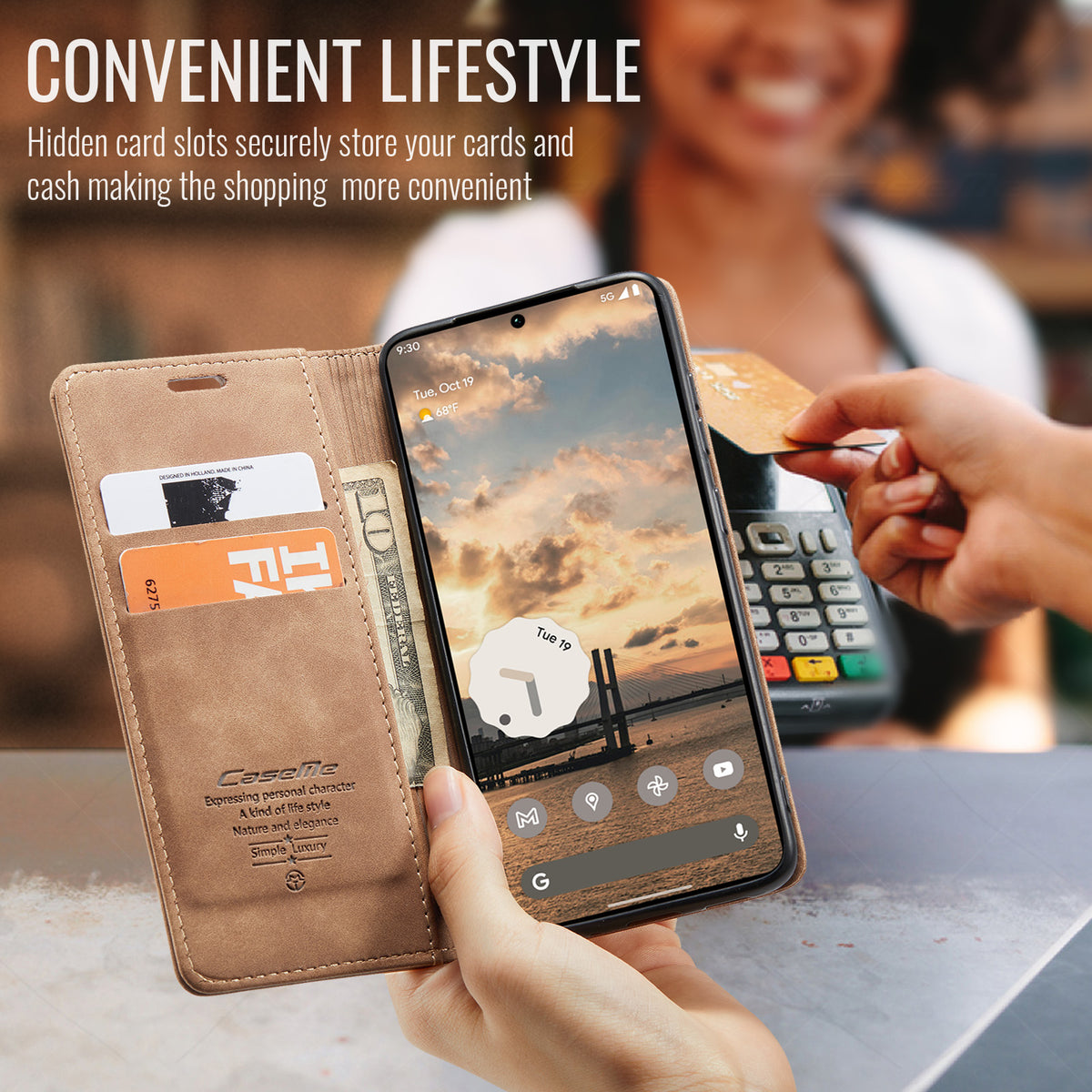 CASEME for Google Pixel 11 Pro / Google Pixel 11 Wallet Case  013 Series PU Leather Phone Cover Stand