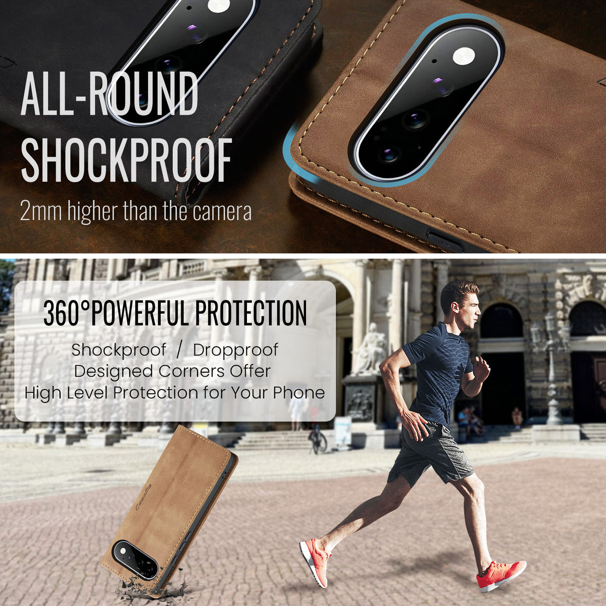 CASEME for Google Pixel 11 Pro / Google Pixel 11 Wallet Case  013 Series PU Leather Phone Cover Stand