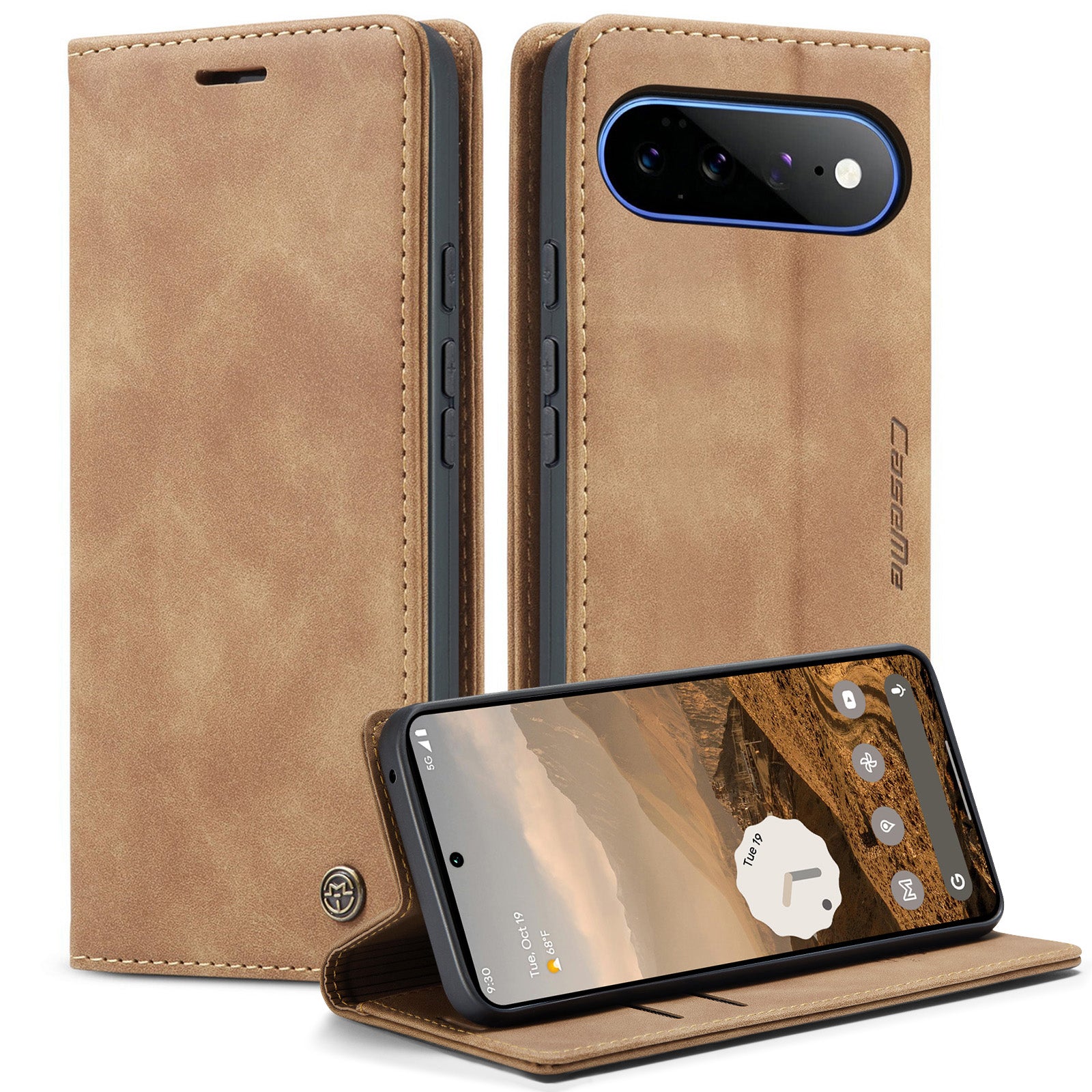 CASEME 013 Google Pixel 11 Pro XL Plånboksfodral - Brun