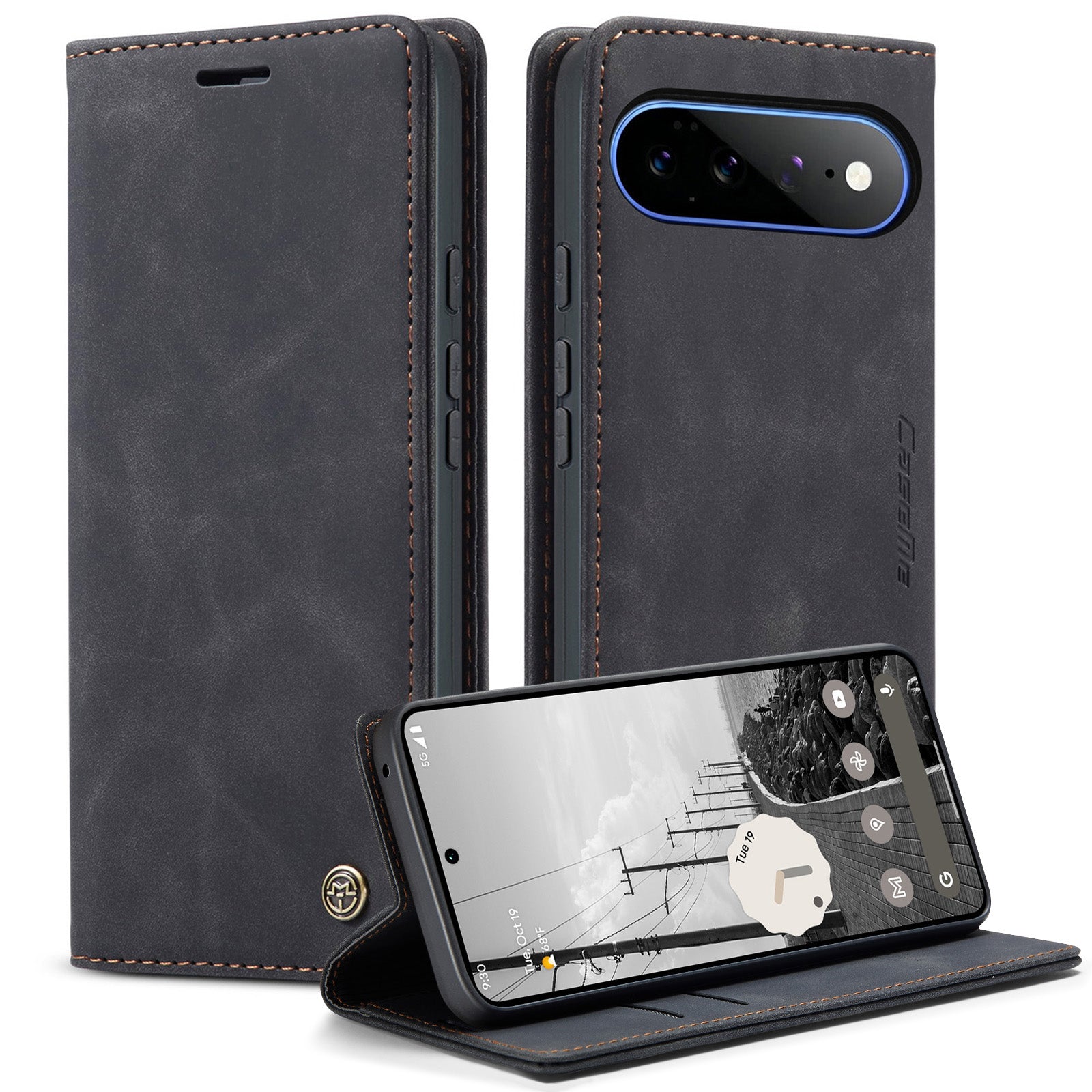 CASEME 013 Google Pixel 11 Pro XL Plånboksfodral - Svart