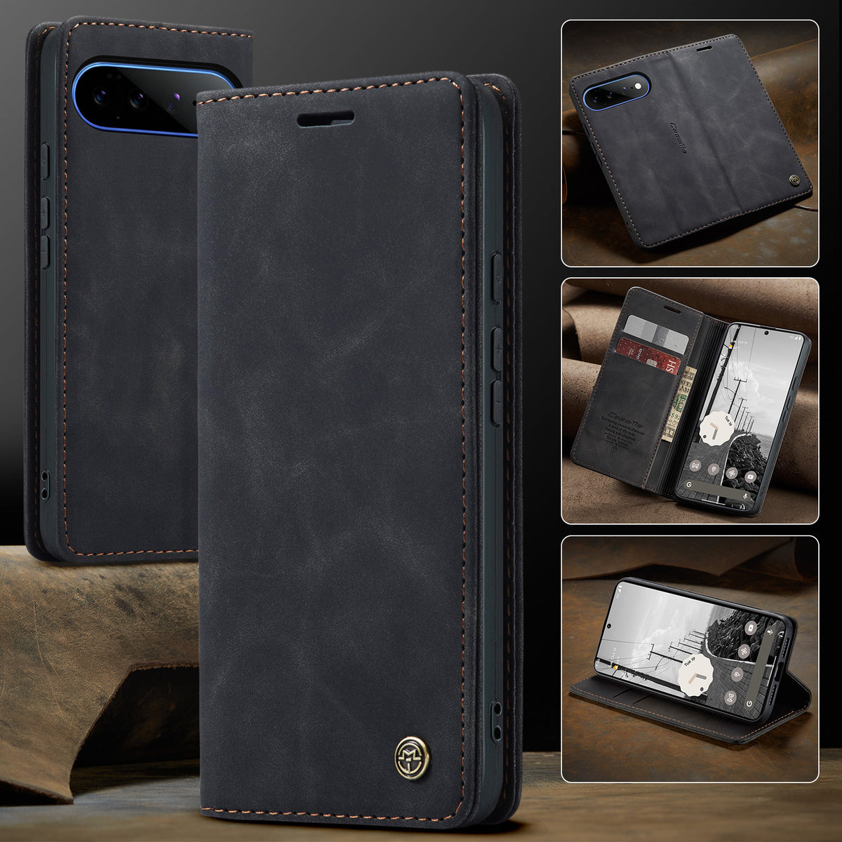 CASEME 013 Google Pixel 11 Pro XL Plånboksfodral - Svart
