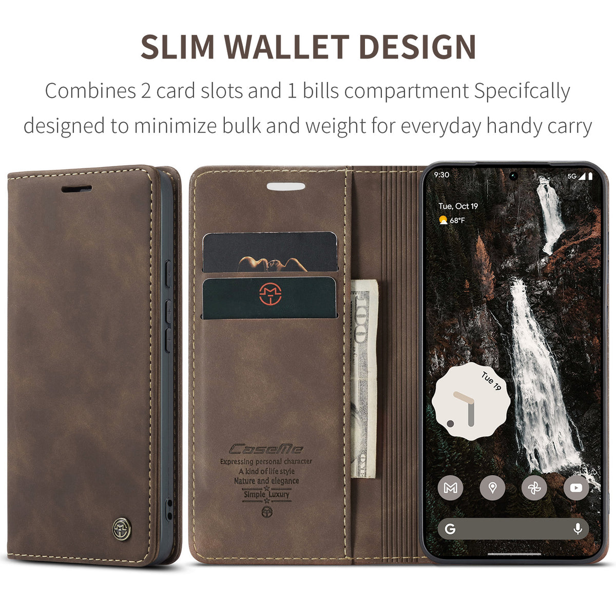 CASEME 013 Google Pixel 11 Pro XL Plånboksfodral - Kaffe