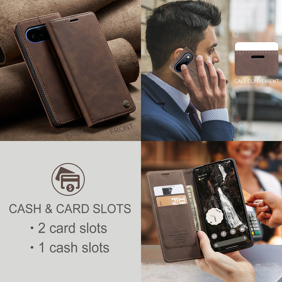 CASEME 013 Google Pixel 11 Pro XL Plånboksfodral - Kaffe