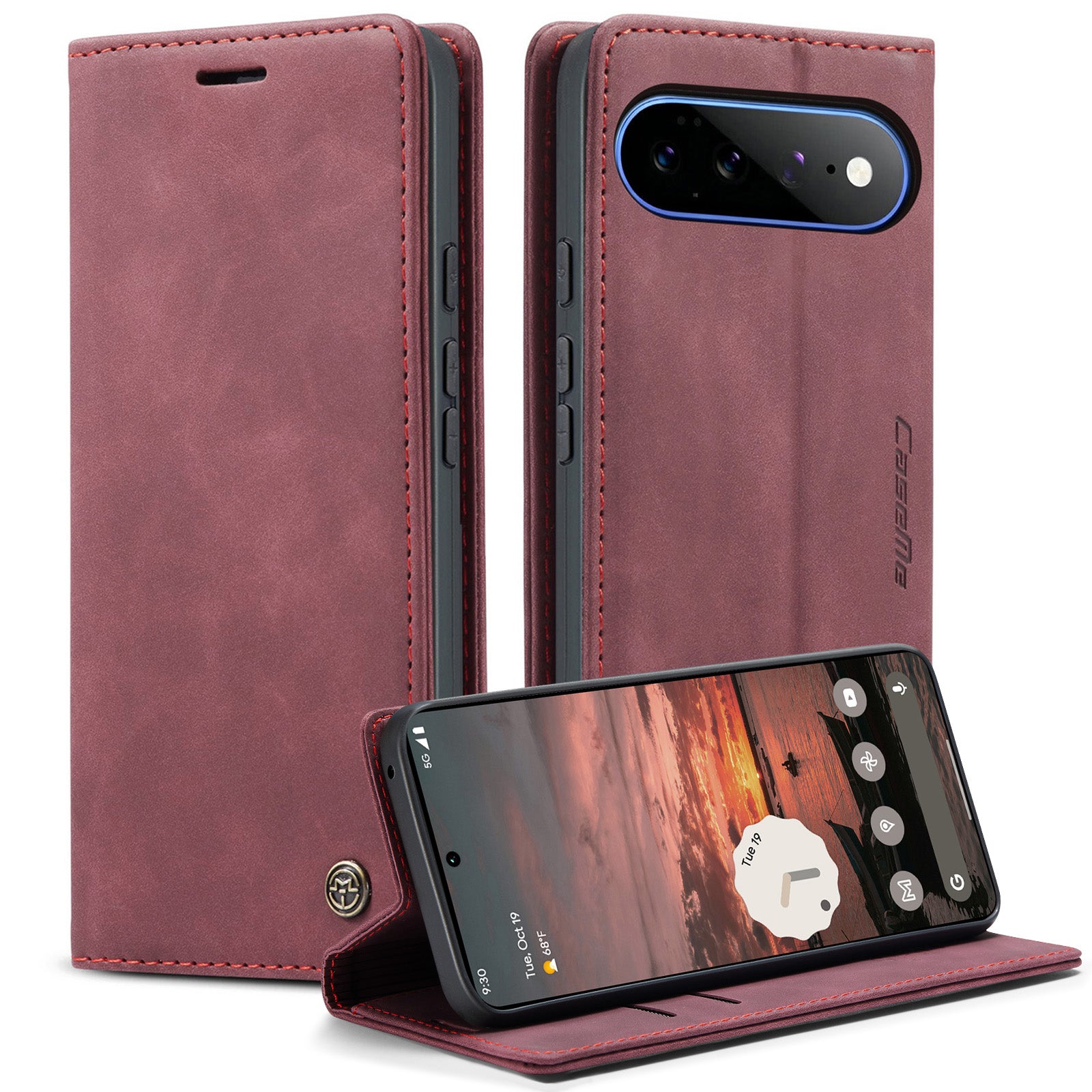 CASEME 013 Google Pixel 11 Pro XL Plånboksfodral - Röd
