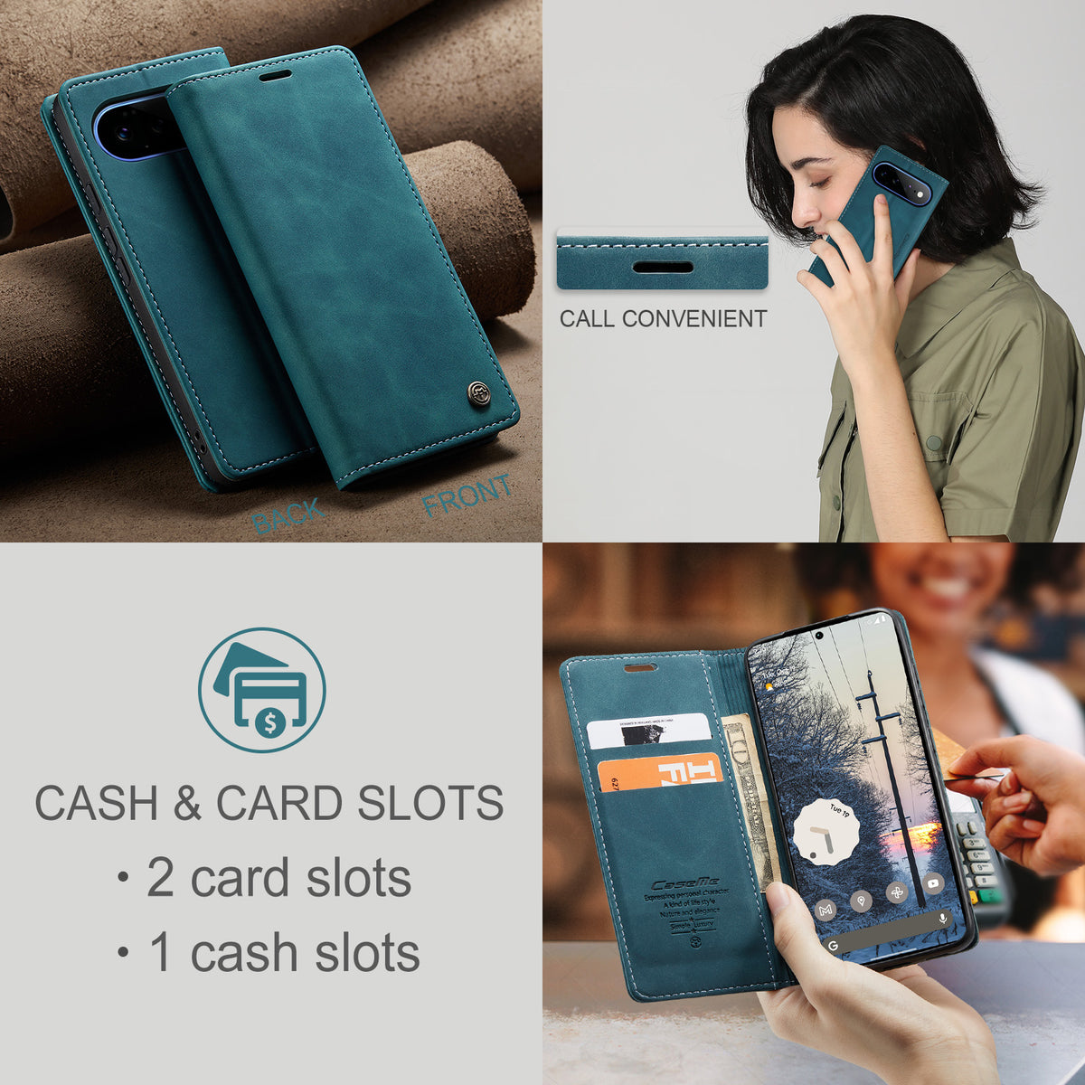 CASEME 013 Google Pixel 11 Pro XL Plånboksfodral - Blå