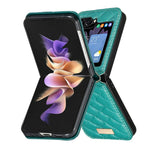 BINFEN COLOR For Samsung Galaxy Z Flip8 Case Rhombus PU Leather Shockproof Phone Cover