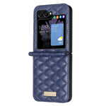 BINFEN COLOR For Samsung Galaxy Z Flip8 Case Rhombus PU Leather Shockproof Phone Cover