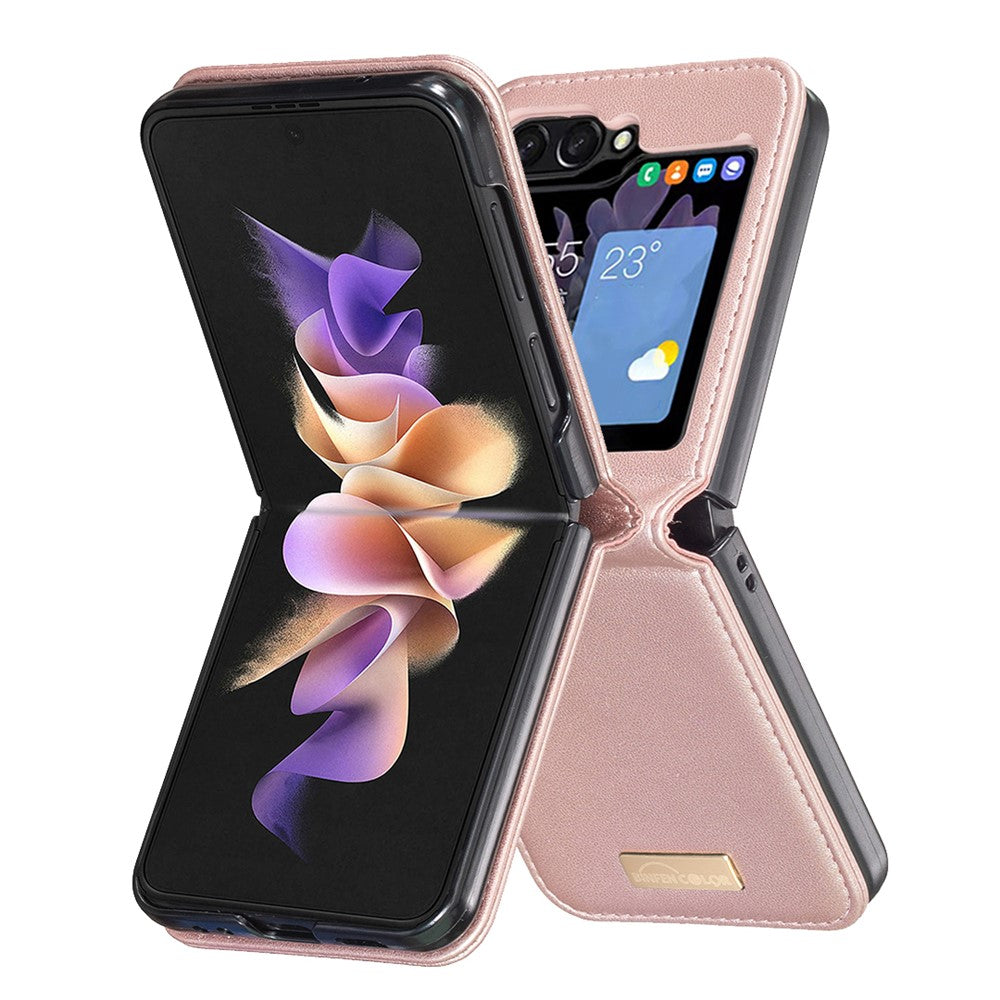 BINFEN COLOR for Samsung Galaxy Z Flip8 Case PU Leather + PC Shockproof Phone Cover
