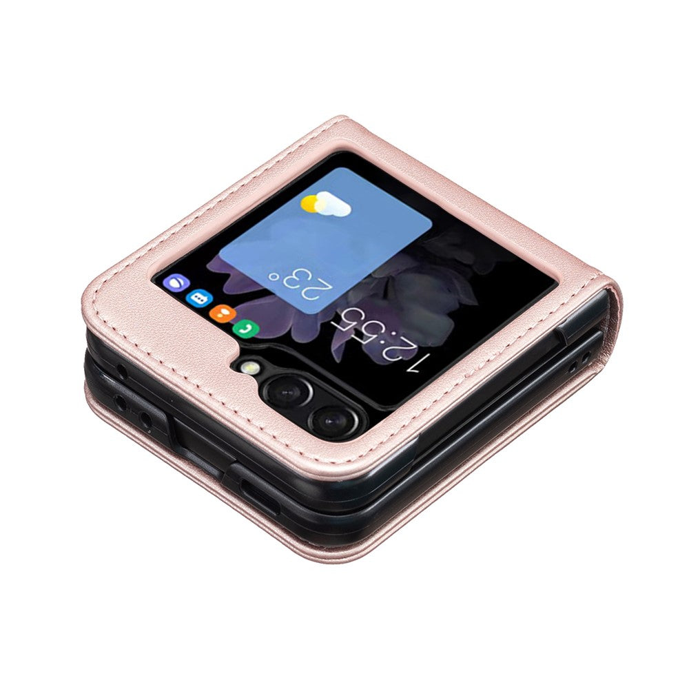 BINFEN COLOR for Samsung Galaxy Z Flip8 Case PU Leather + PC Shockproof Phone Cover