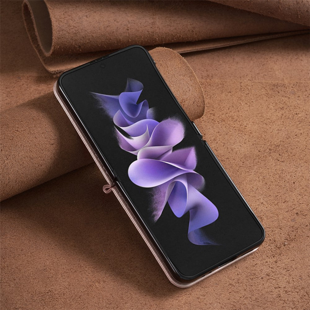 BINFEN COLOR for Samsung Galaxy Z Flip8 Case PU Leather + PC Shockproof Phone Cover